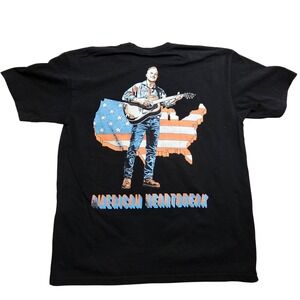 Zach Bryan American Heartbreak Tour T-Shirt Mens Large Black Pocket Graphic Tee